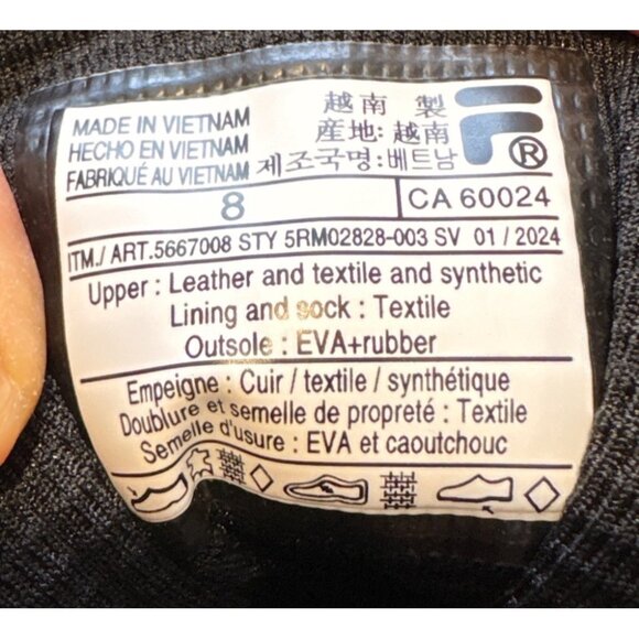 Fila Suspence Shoes Wm Size 8 Men 6.5  Black White Athletic Sneakers - Picture 9 of 12